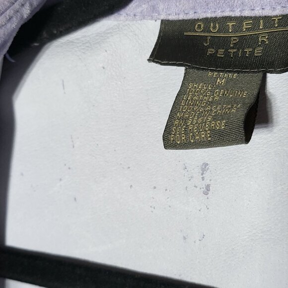 Vintage Outfit JPR Purple Suede Leather Open Front Jacket Petite Medium PM NWT - Picture 5 of 9